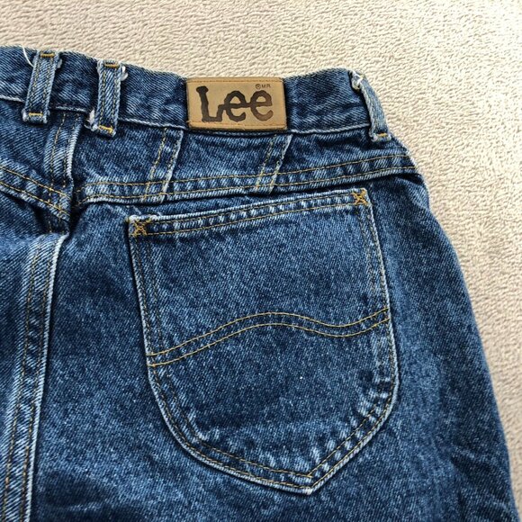 Vintage Lee Womens Jeans Size 14P High-Rise Tapered Denim Blue Classic Casual - Picture 11 of 14